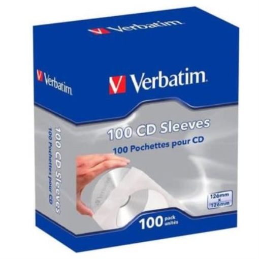 Imagen de SOBRES DE PAPEL  VERBATIM C/VENTANA TRANSP PARA CD/DVD C/100