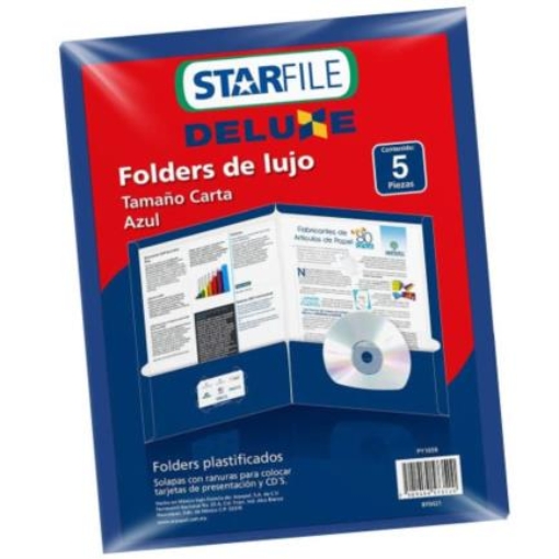 Imagen de FOLDER MAPASA DELUXE AZUL CARTA 24X30 C/5 PZA