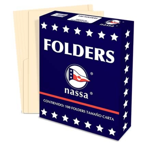 Imagen de FOLDER NASSA CARTA CREMA C/100 PIEZAS