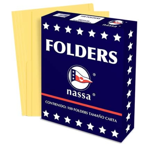 Imagen de FOLDER NASSA PREMIUM CARTA CANARIO C/100 PIEZAS