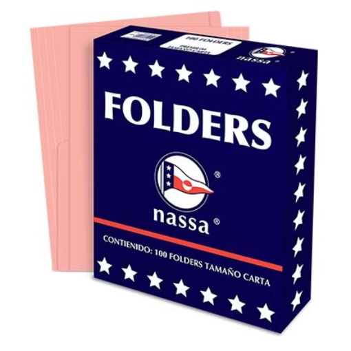 Imagen de FOLDER NASSA PREMIUM CARTA ROSA C/100 PZAS