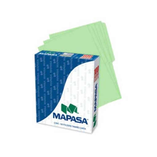 Imagen de FOLDERS MAPASA VERDE CARTA C/100