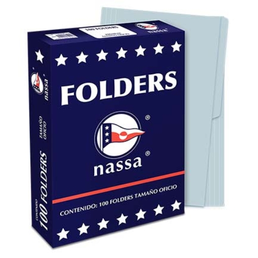 Imagen de FOLDER NASSA PREMIUM OFICIO AZUL C/100 PIEZAS