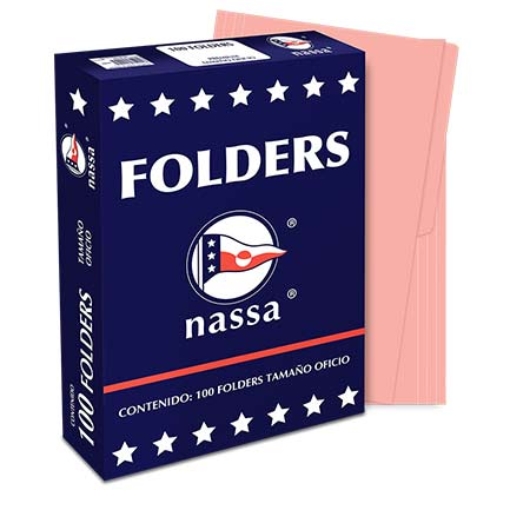 Imagen de FOLDER NASSA PREMIUM OFICIO ROSA C/100 PIEZAS