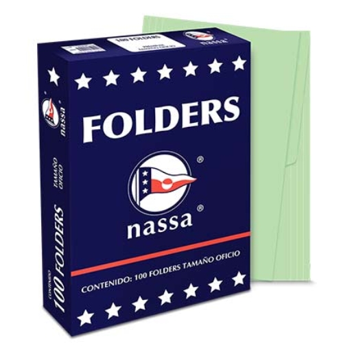 Imagen de FOLDER NASSA PREMIUM OFICIO VERDE C/100 PIEZAS