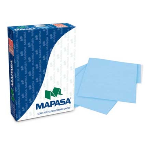 Imagen de FOLDERS MAPASA AZUL OFICIO C/100