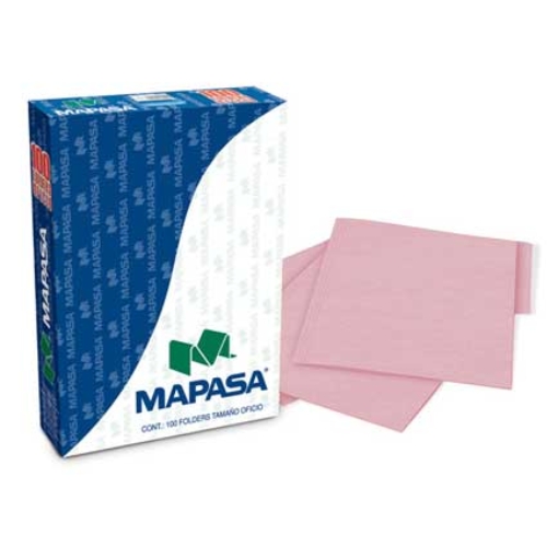 Imagen de FOLDERS MAPASA ROSA OFICIO C/100