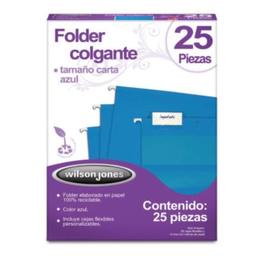 Imagen de Folder Acco Colgante Carta Color Azul c/25 Piezas
