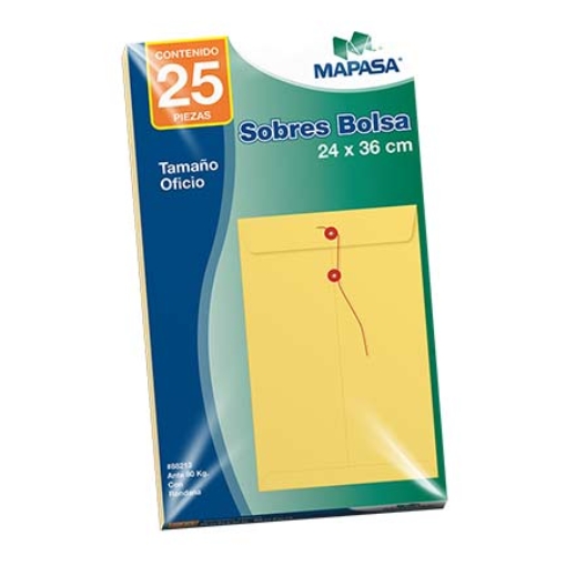 Imagen de SOBRE BOLSA MAPASA OFICIO ANTE 80KG C/R 10 BOLSAS C/25