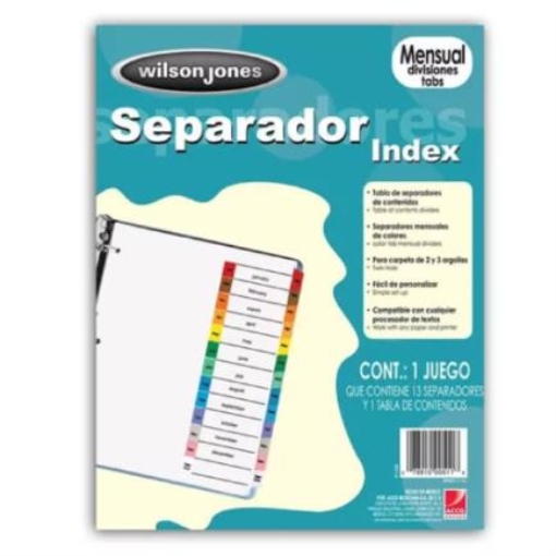Imagen de SEPARADOR MENSUAL ACCO CARTA CEJA DE COLORES