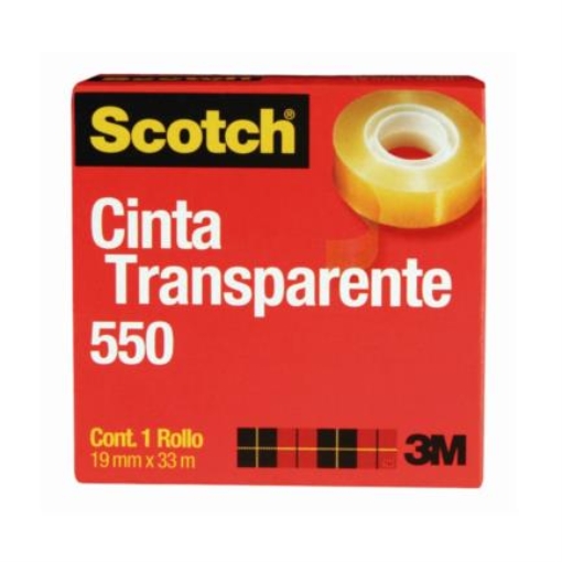 Imagen de Cinta Scotch 3M 550 19x33 Transparente Adhesiva