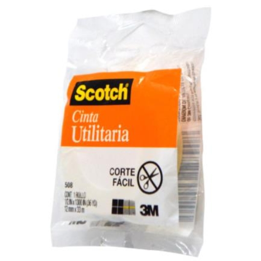 Imagen de Cinta Utilitaria 3M Scotch 508 en Bolsa 12mmx33m