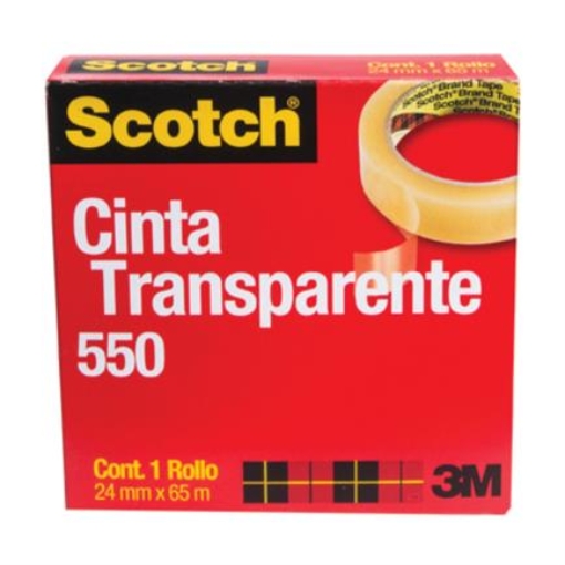 Imagen de CINTA 3M 550 24X65 TRANSPARENTE ADHESIVA