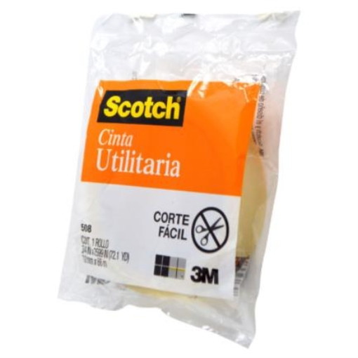 Imagen de Cinta 3M Scotch 508 12mmx6mm Económica en Bolsa C/8