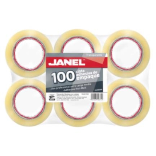 Imagen de Cinta Janel 155 Empaque Transparente 48mmx50m Paquete C/6 Pzas