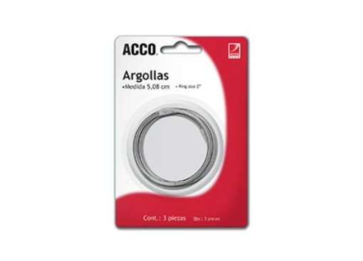 Imagen de ARGOLLAS ACCO 2" BLISTER C/3