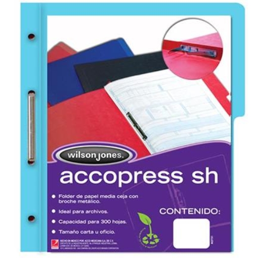 Imagen de CARPETA ACCO PRESS MC P4553 CARTA AZUL CLARO C/10