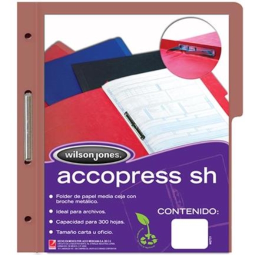 Imagen de Carpeta Acco Press MC Papel Carta Color Caoba C/10 Pzas