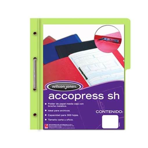 Imagen de CARPETA ACCO PRESS P4569 MC OFICIO VERDE CLARO C/10