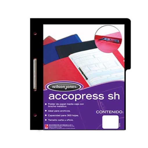 Imagen de CARPETA ACCO PRESS M/C OFICIO NEGRO NP C/10
