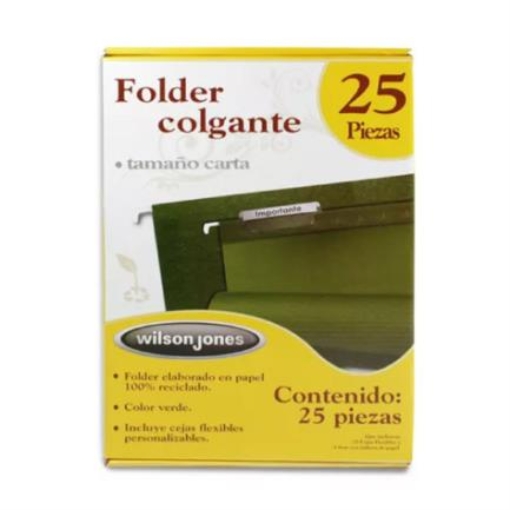 Imagen de FOLDER COLGANTE ACCO CARTA VERDE TRAD. CAJA C/25 PZS