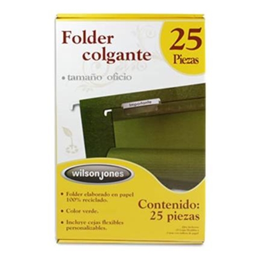 Imagen de FOLDER COLGANTE ACCO OFICIO VERDE TRAD. CAJA C/25 PZS