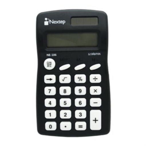 Imagen de Calculadora Nextep 12 Dígitos de Bolsillo Funciones Básicas Solar/Batería