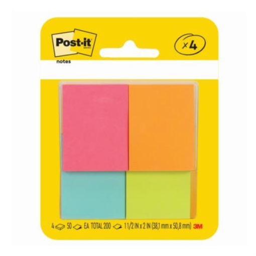 Imagen de MINI NOTAS 3M POST-IT NEON 34.9MMX47.6MM 1 BLOCK C/200 HJS
