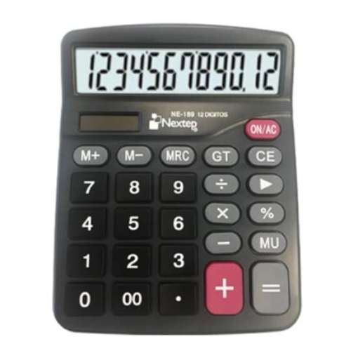 Imagen de Calculadora Nextep 12 Dígitos Pantalla Grande Escritorio Batería/Solar