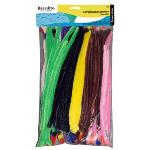 Imagen de Limpiapipas Barrilito Grueso Colores Estándar Bolsa C/30 Pzas