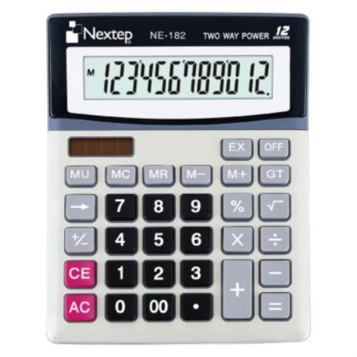 Imagen de Calculadora Nextep 12 Dígitos Escritorio Bateria/Solar