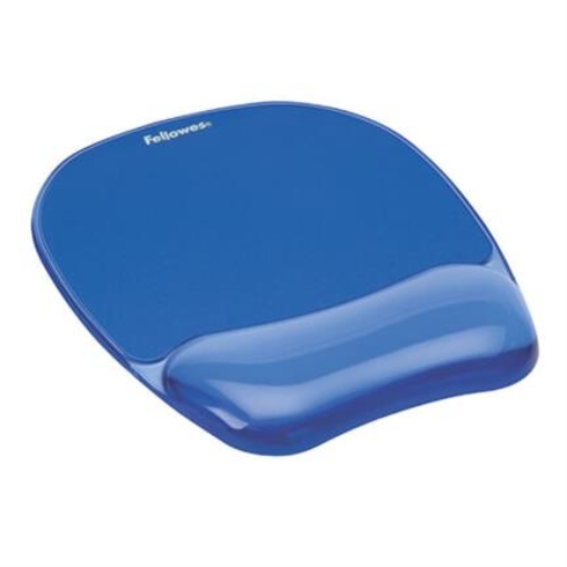 Imagen de MOUSE PAD FELLOWES C/REPOSAMUÑECAS AZUL DE GEL CRYSTAL