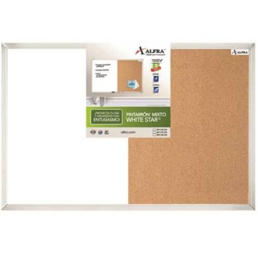 Imagen de PINTARRON ALFRA MIXTO BLANCO Y CORCHO 60X90