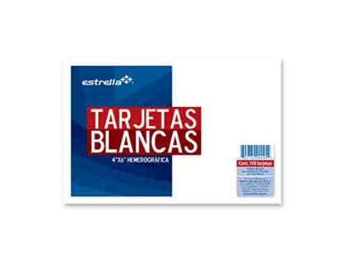 Imagen de TARJETA ESTRELLA HEMEROGRAFICA 100 HJS 4X6 BLANCA
