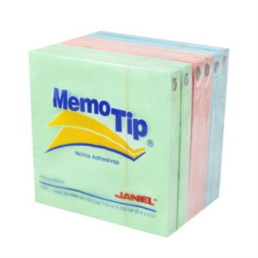 Imagen de NOTAS ADHESIVAS JANEL MEMO TIP PASTEL 3X3 100H C/6 PIEZAS