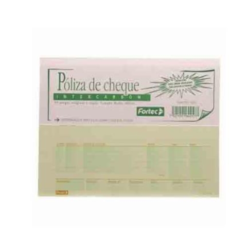Imagen de POLIZA DE CHEQUES INTERCARBON  ½ OFICIO 25 JGS