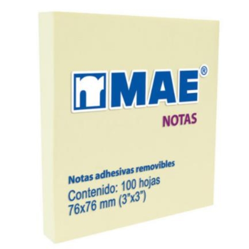 Imagen de NOTAS ADHESIVAS MAE AMARILLO PASTEL "3X3" 100 HJS C/12