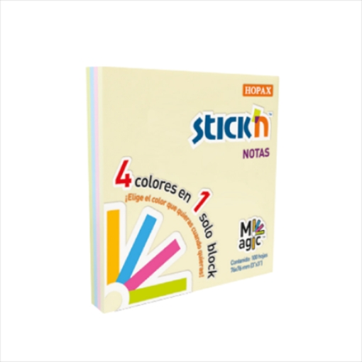 Imagen de NOTA ADHESIVA 3X3 4 COLORES PASTEL 100H SET 12 BLOCKS
