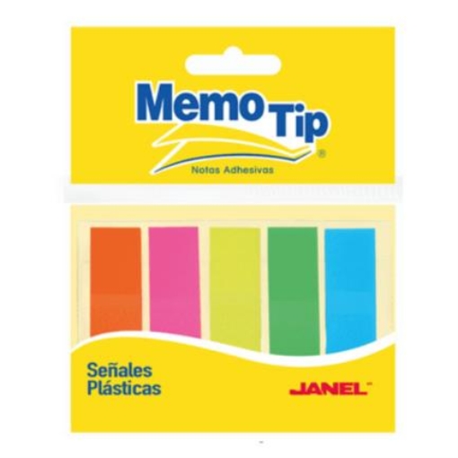 Imagen de BANDERITAS JANEL SEÑALES NEON PLASTICO 1/2"X1.69" C/24