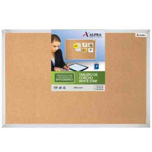 Imagen de TABLERO ALFRA CORCHO WHITE STAR 60X90 CMS