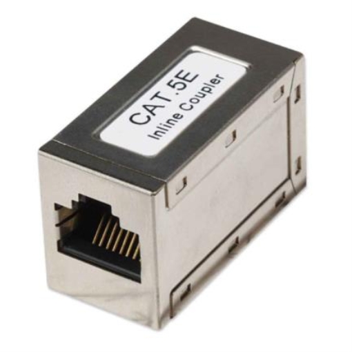Imagen de Cople Intellinet Cat5e RJ45 Modular Metálico UTP FTP 8P8C H-H Color Plateado