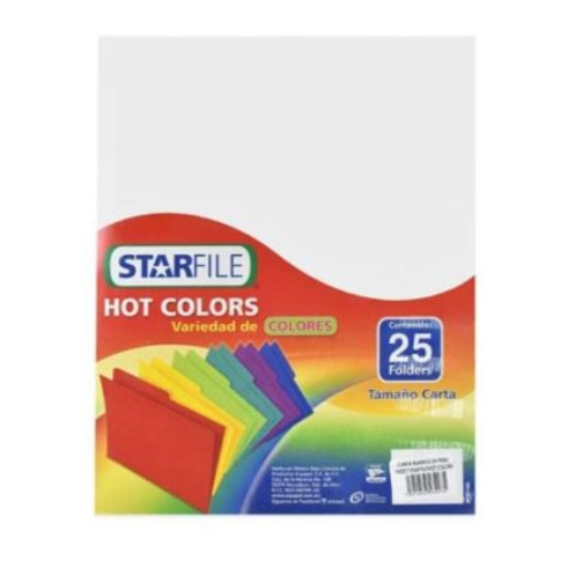 Imagen de Folder StarFile Hot Colors Tamaño Carta Color Blanco 25 Pzas