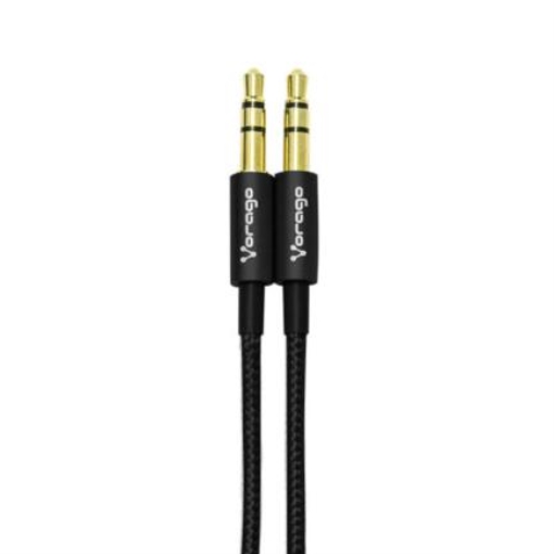 Imagen de Cable Vorago CAB-115 Audio Auxiliar 3.5mm Metálico 1m Color Negro