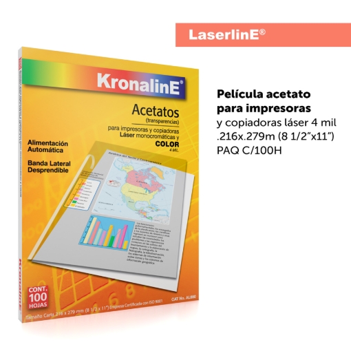 Imagen de PELÍCULA ACETATO PARA IMPRESORAS Y COPIADORAS LÁSER 4 mil .216 x .279 m