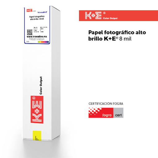 Imagen de PAPEL FOTOGRÁFICO ALTO BRILLO K+E 190g/m² 8 mil N2” 0.61  x  30 m