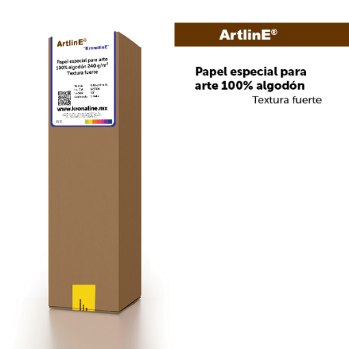 Imagen de PAPEL ESPECIAL PARA ARTE TEXTURA FUERTE 100% ALGODÓN 320 g/m² N3" 0.61 x 12 m