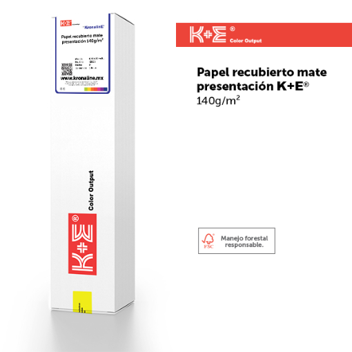 Imagen de PAPEL RECUBIERTO MATE PRESENTACIÓN K+E  140g/m² N2” 0.61  x  30 m