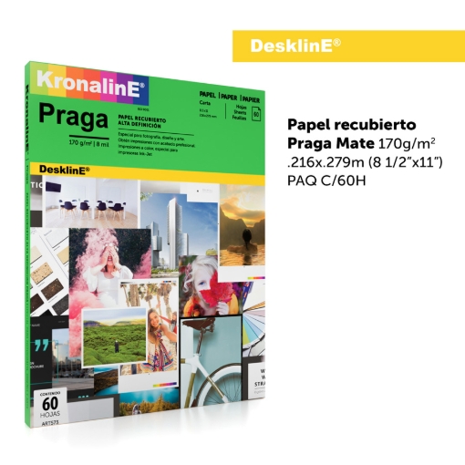 Imagen de PAPEL RECUBIERTO PRAGA MATE ALTA DEFINICIÓN 170 g/m²  (8 1/2 x 11") .216x.279 m