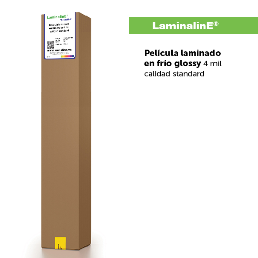 Imagen de PELÍCULA LAMINADO EN FRÍO GLOSSY ALTA CALIDAD 4 mil N3” 0.965 x 45.7 m