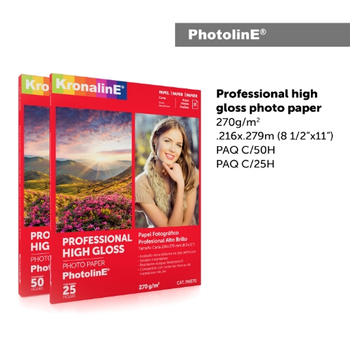 Imagen de PROFESSIONAL HIGH GLOSS PHOTO PAPER 270g/m² .216 x .279 m